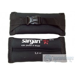  Груза ножные мягкие SARGAN Донгуз 1000, 1 кг, 2мм, неопрен-нейлон черный, баласт-Pb.
